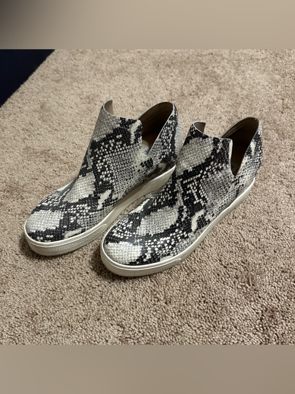 Wrangler Snake-Print Wedge Slip-Ons - Black & White